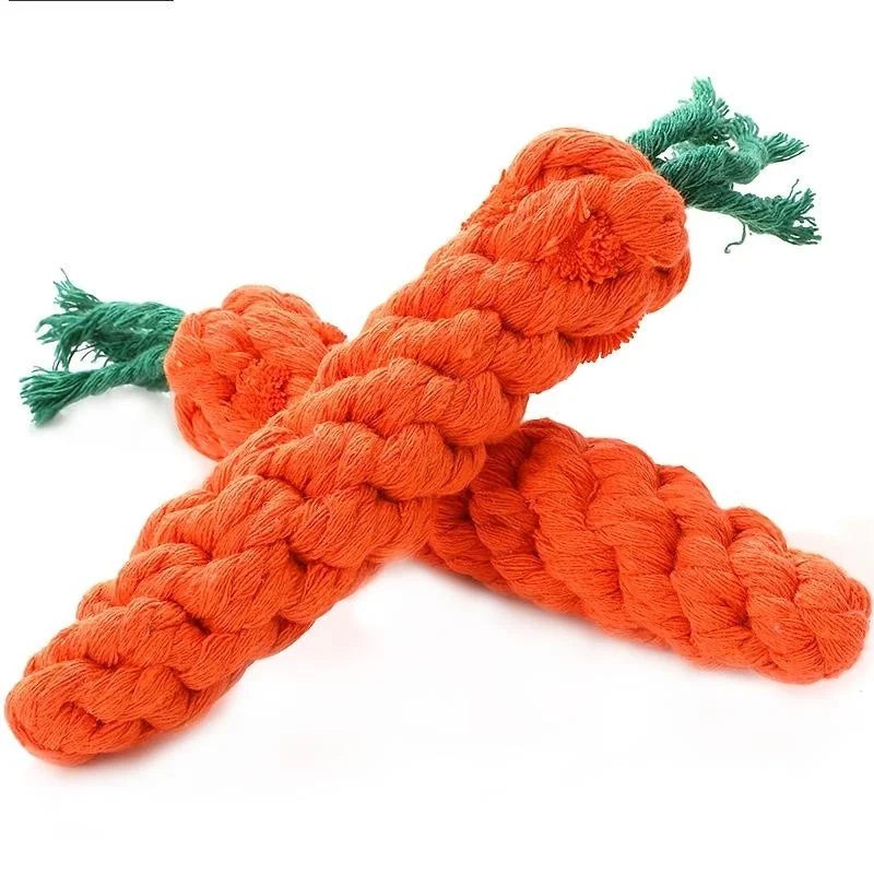 1pc Pet Knot Toy for Dog and Cat Carrot Shape Dog Chew Toys Cotton Rope Toys for Indoor Dogs Cat Toys Dog Accessories