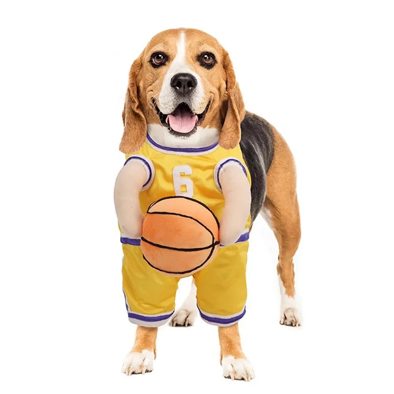 Dog Clothes T-shirts For Small Dogs Pets Articles Puppy Autumn Pet Cotton Vests  Dog Basketball Costume With Ball