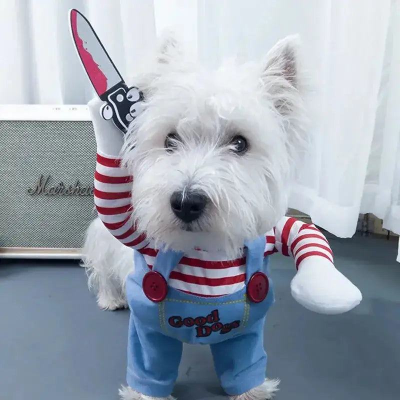 Dog Cat Clothes Funny Pet Costume Adjustable Deadly Doll Cosplay Party Sets Dog Stuff Outfits Novelty Clothing Fancy Easter