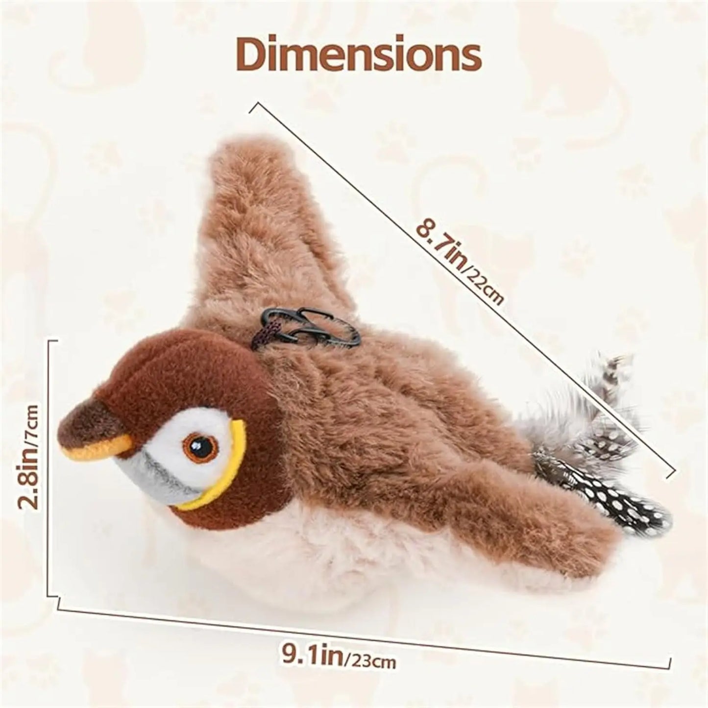 Interactive Cat Toy Chirping Bird , 2025 New Rechargeable Interactive Flapping Chirping Bird Cat Toy, Bird Catnip Toys Cat games