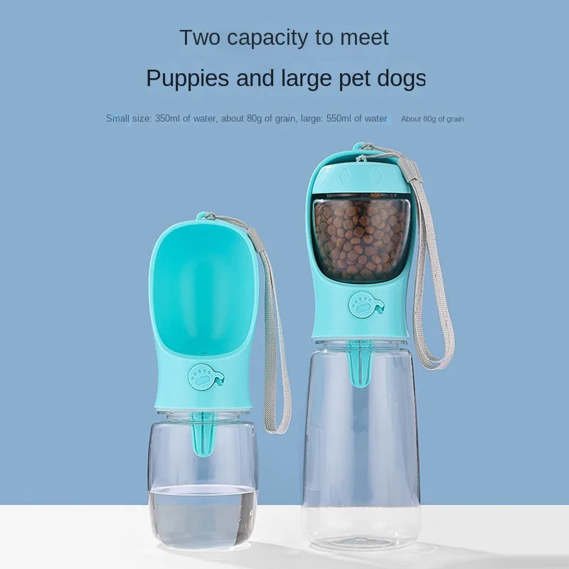 Pets Water Bottle Portable Food Grade Material Dog Cat Travel Pet Water Cup Bottle With Food Dispenser puppy water bottle