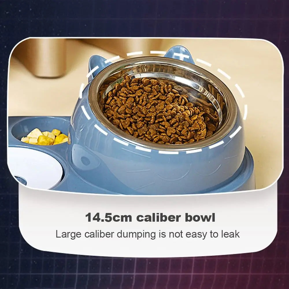 1PC New 2-in-1 Cat Bowl Water Dispenser Automatic Water Storage Pet Dog Cat Food Bowl Container With Waterer Pet Waterer Feeder